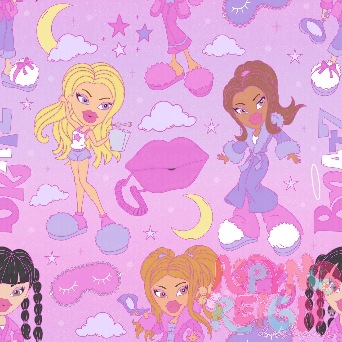 Sleepover Dolls | Ombre Background