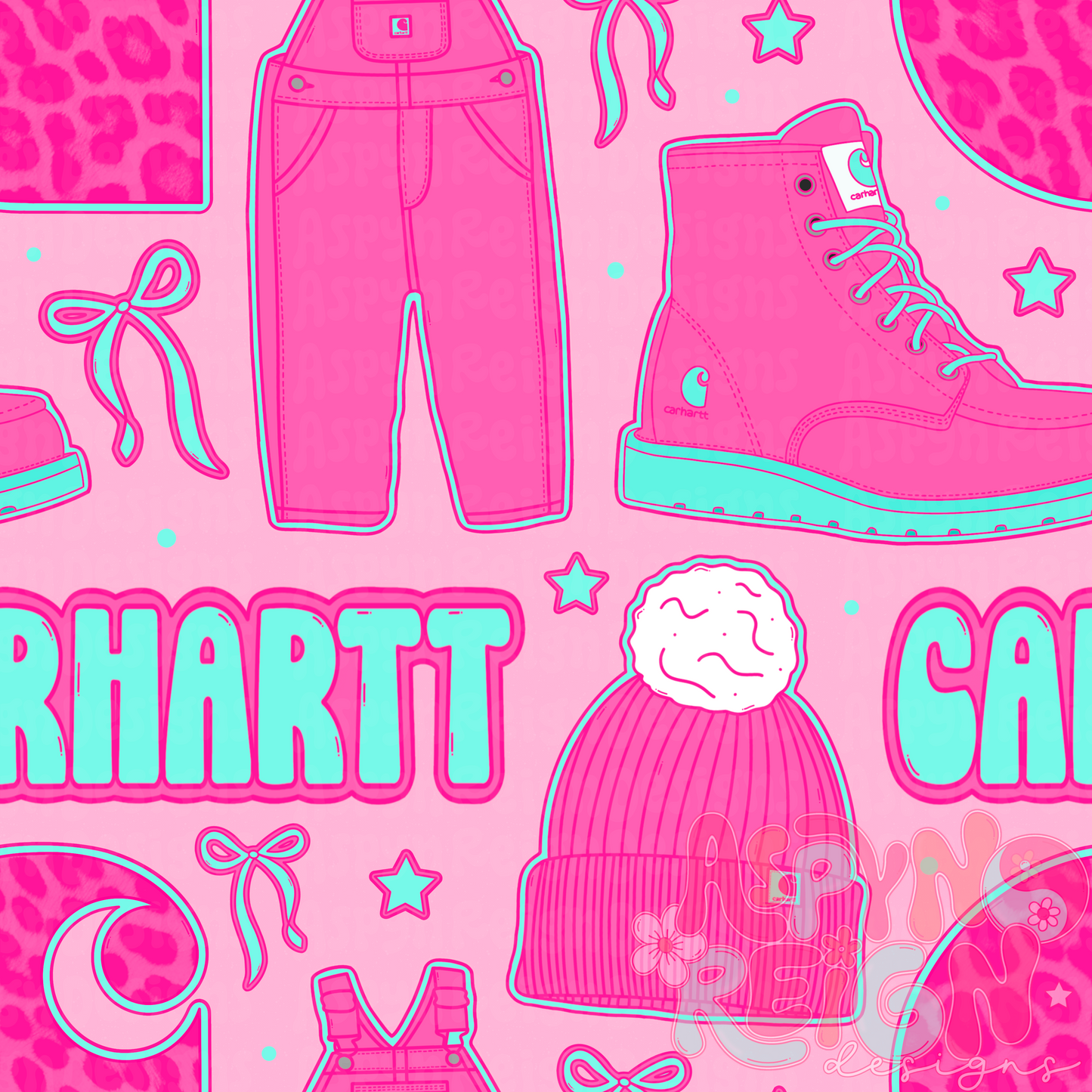 Pink & Blue CH | Pink Background