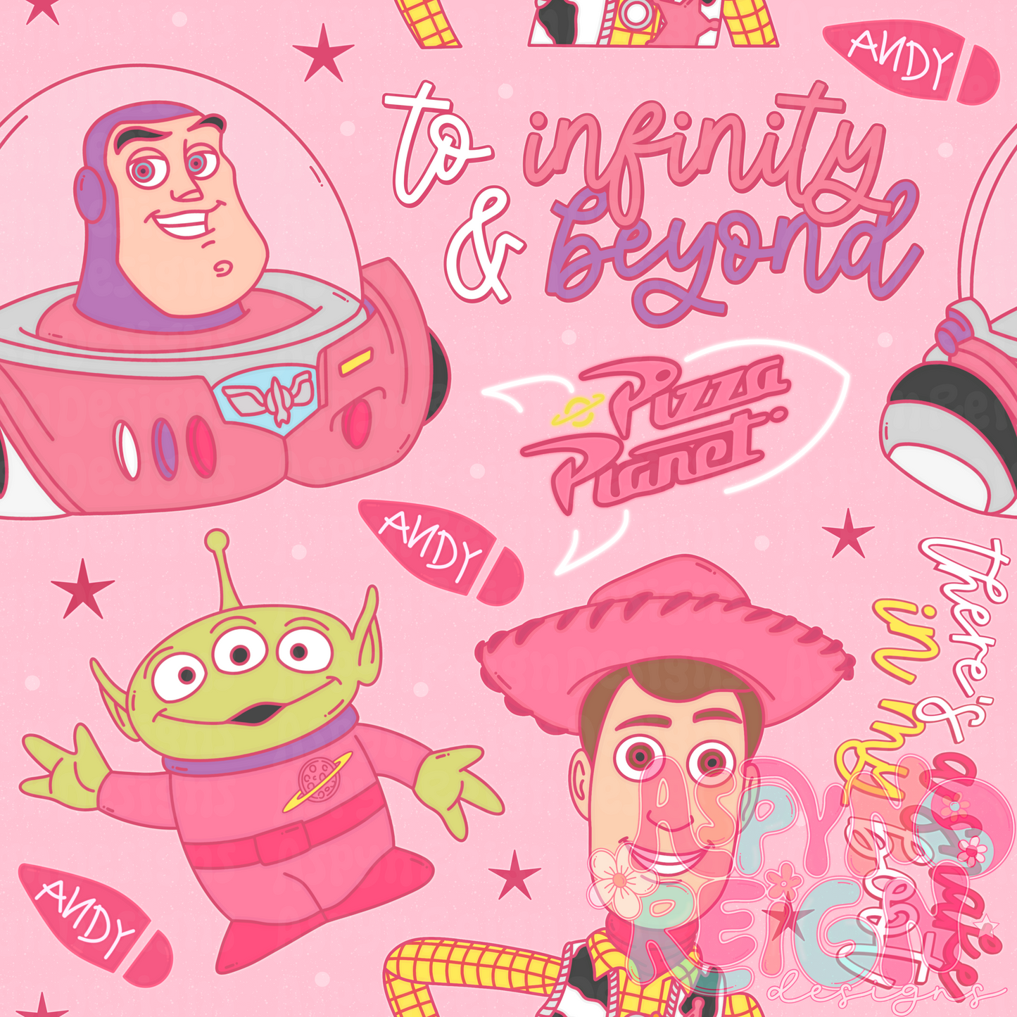 Girly Andy’s Toys | Pink Background