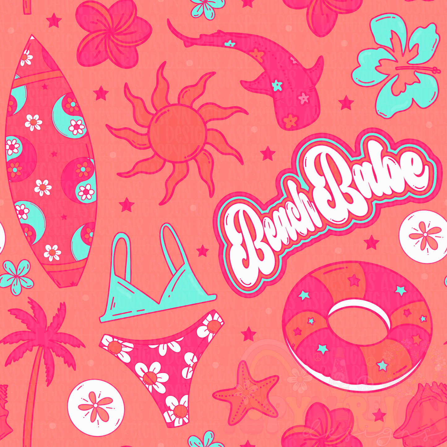 Beach Babe | Peach Background