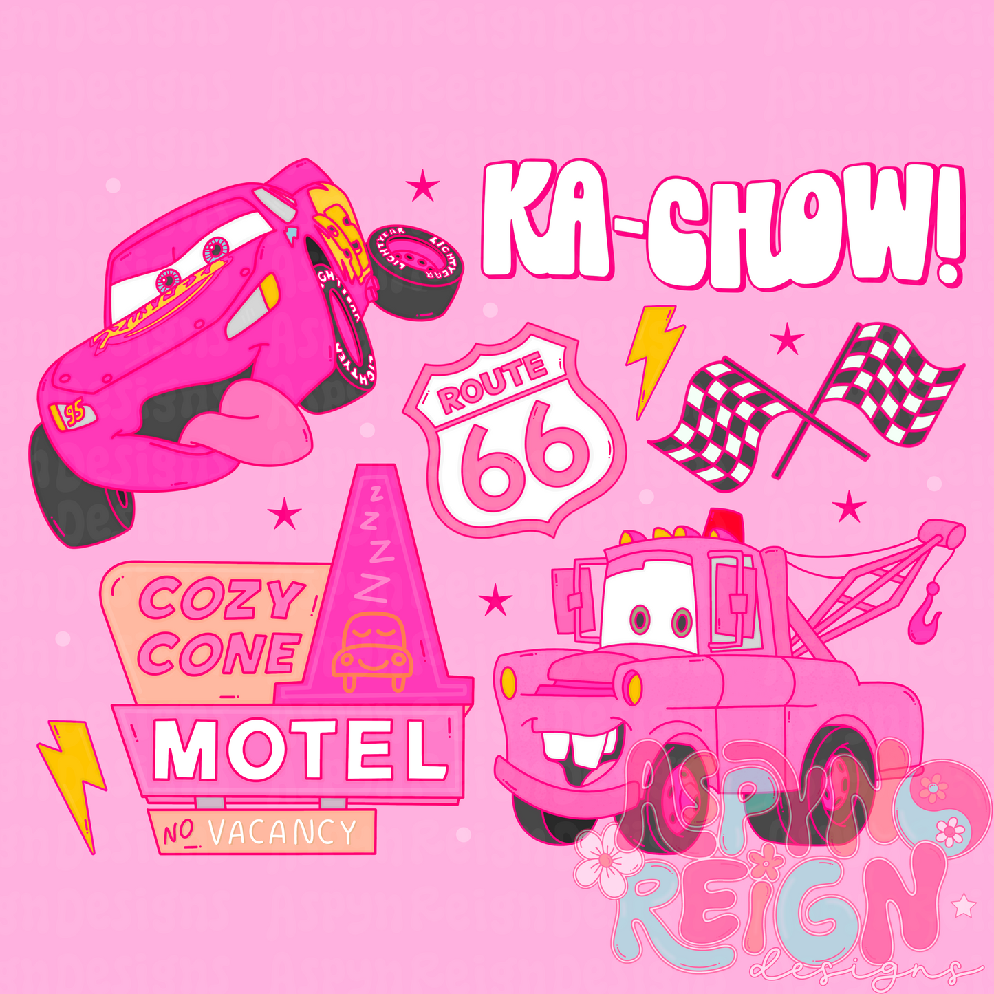 Girly Lightning Car | PNG