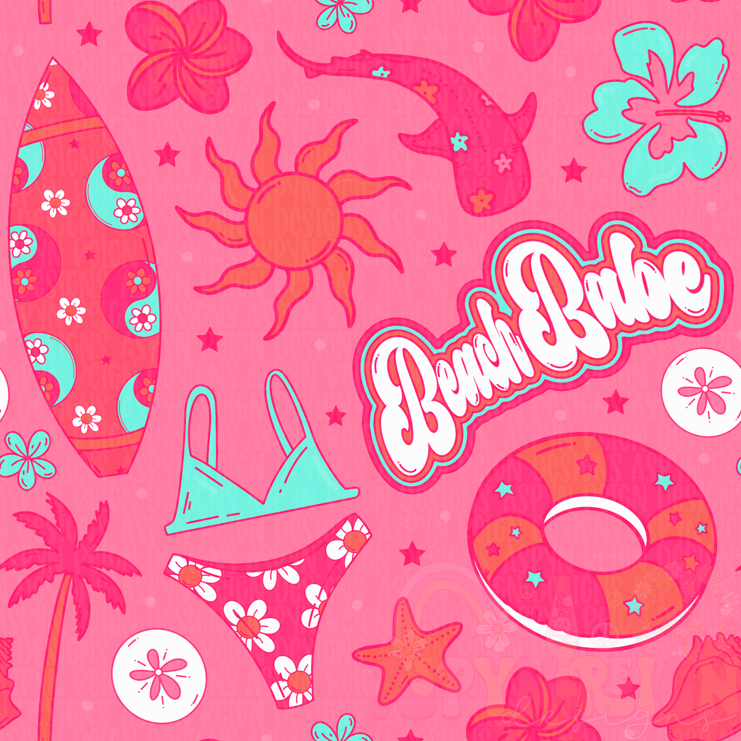 Beach Babe | Pink Background