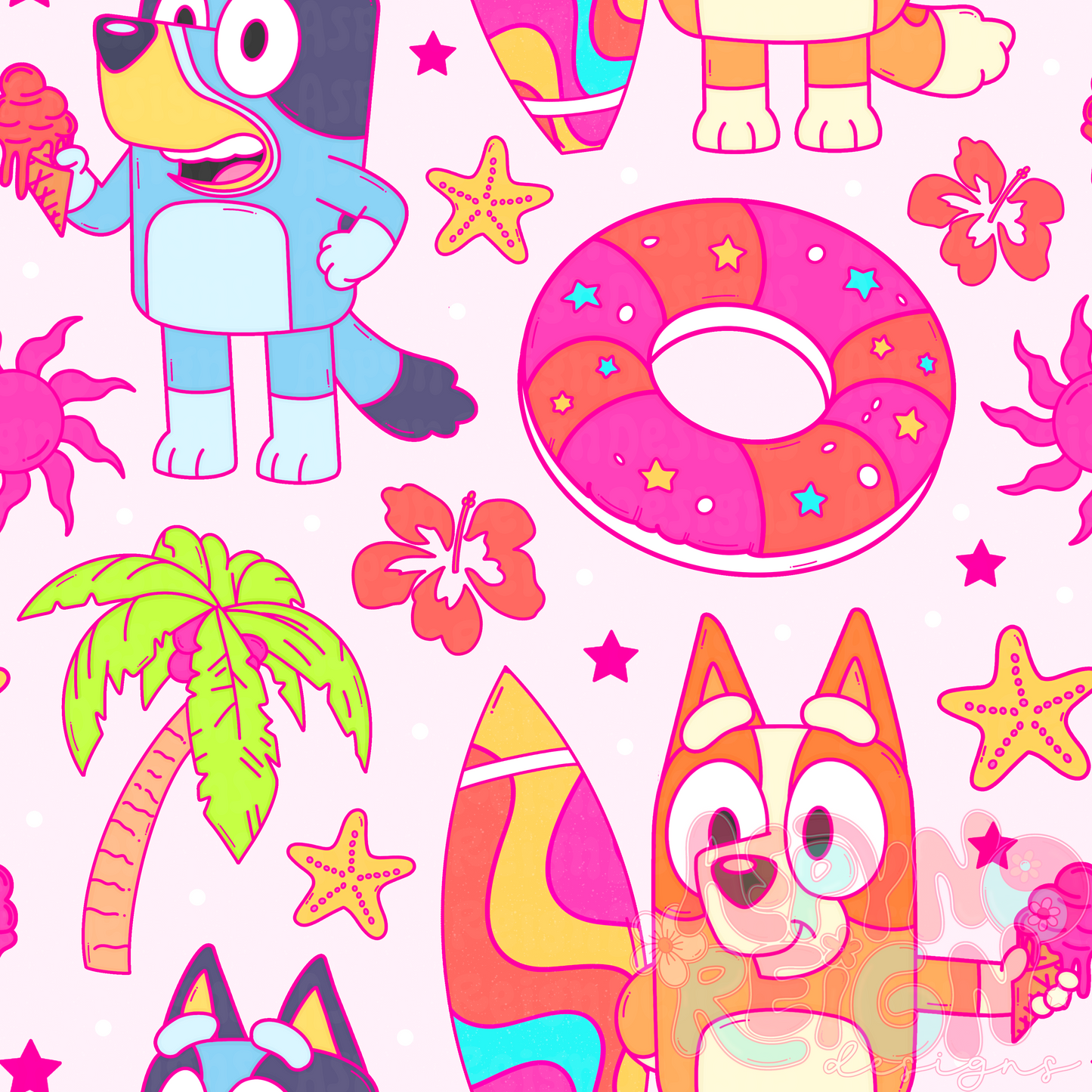 Heeler Summer | Beige Background