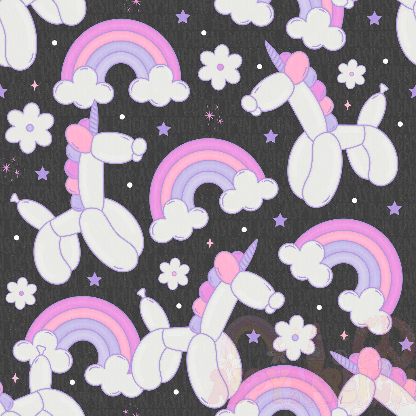Unicorn Balloon Animals | Black Background