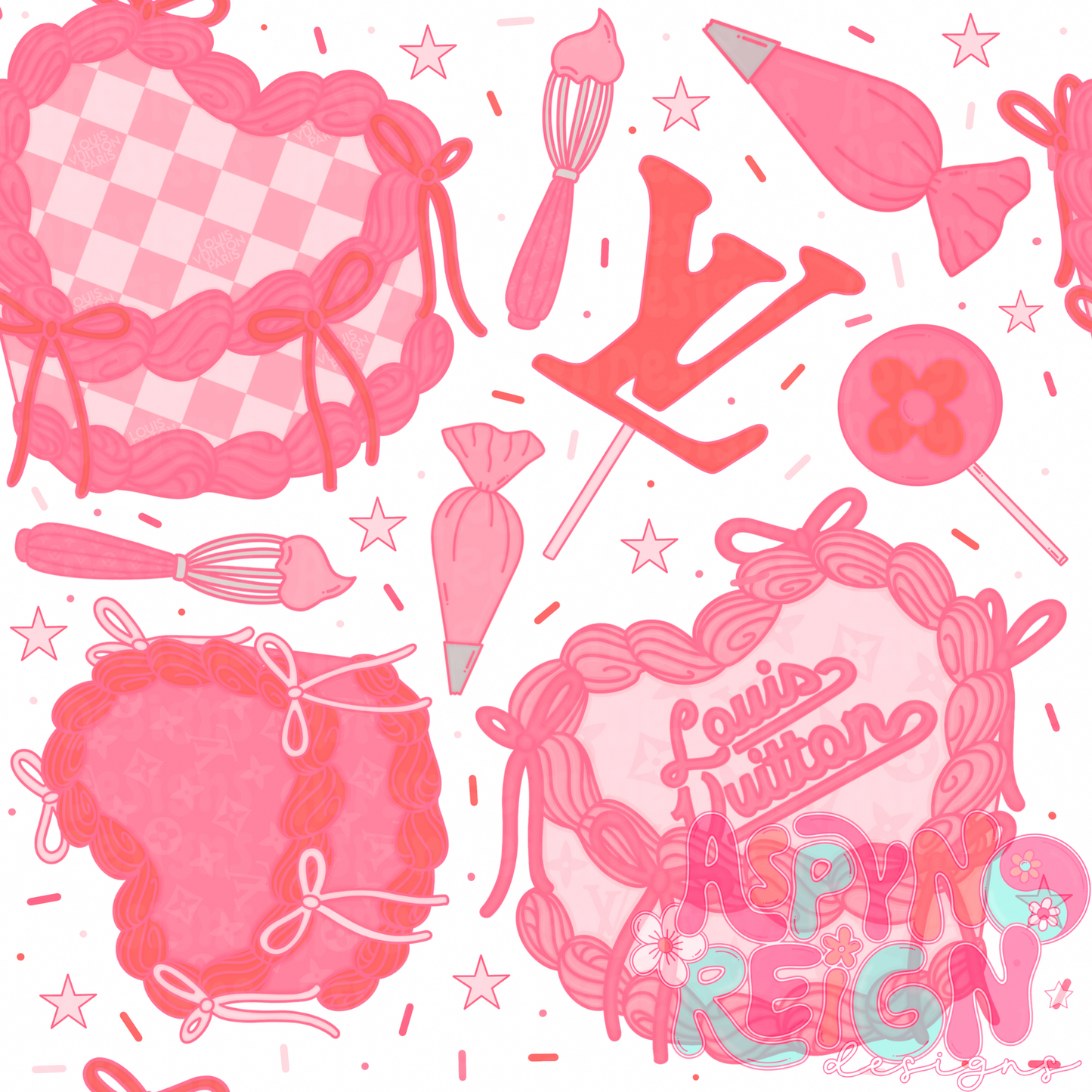 Boujee Vday Cakes | White Background