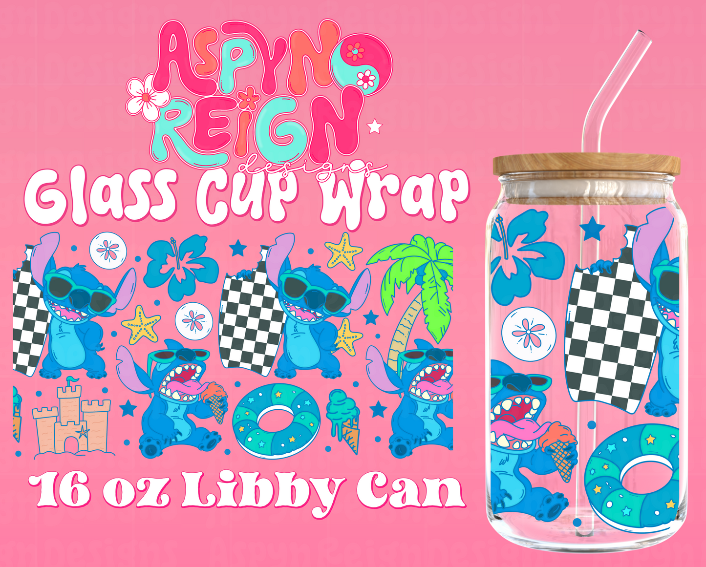 Summer 626 | 16 oz Libbey Cup Wrap PNG