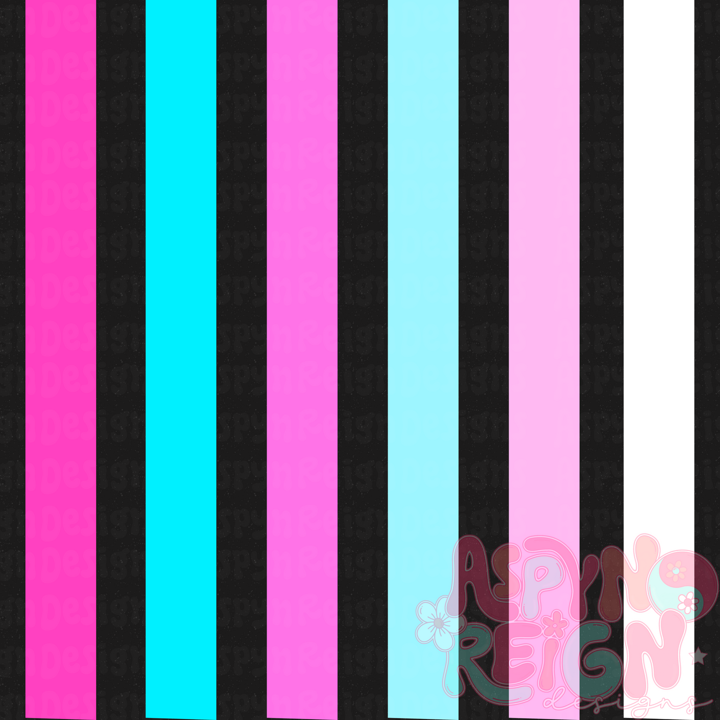 Blue & Pink Skeleton Flowers | Ombre Checkered + Stripes Bundle
