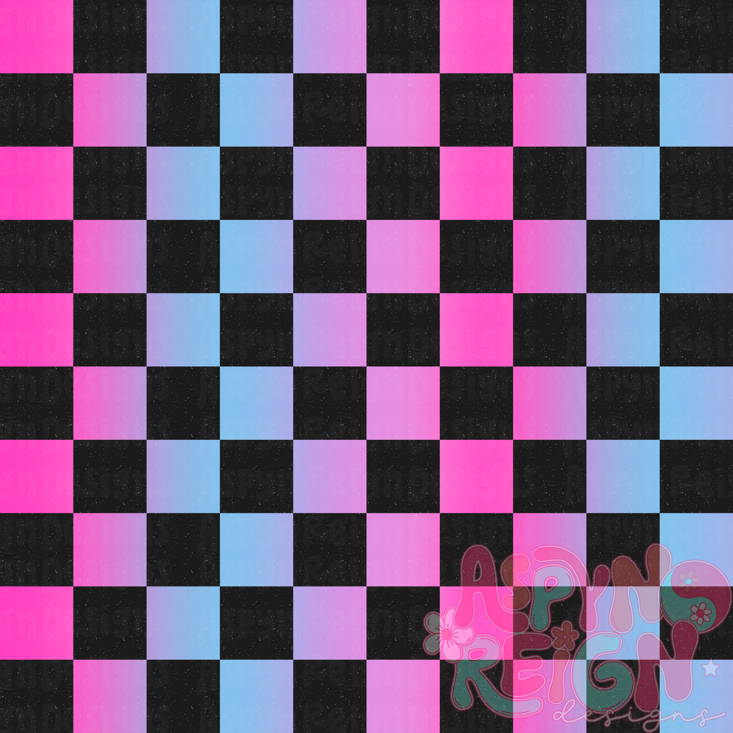 Blue & Pink Skeleton Flowers | Ombre Checkered + Stripes Bundle