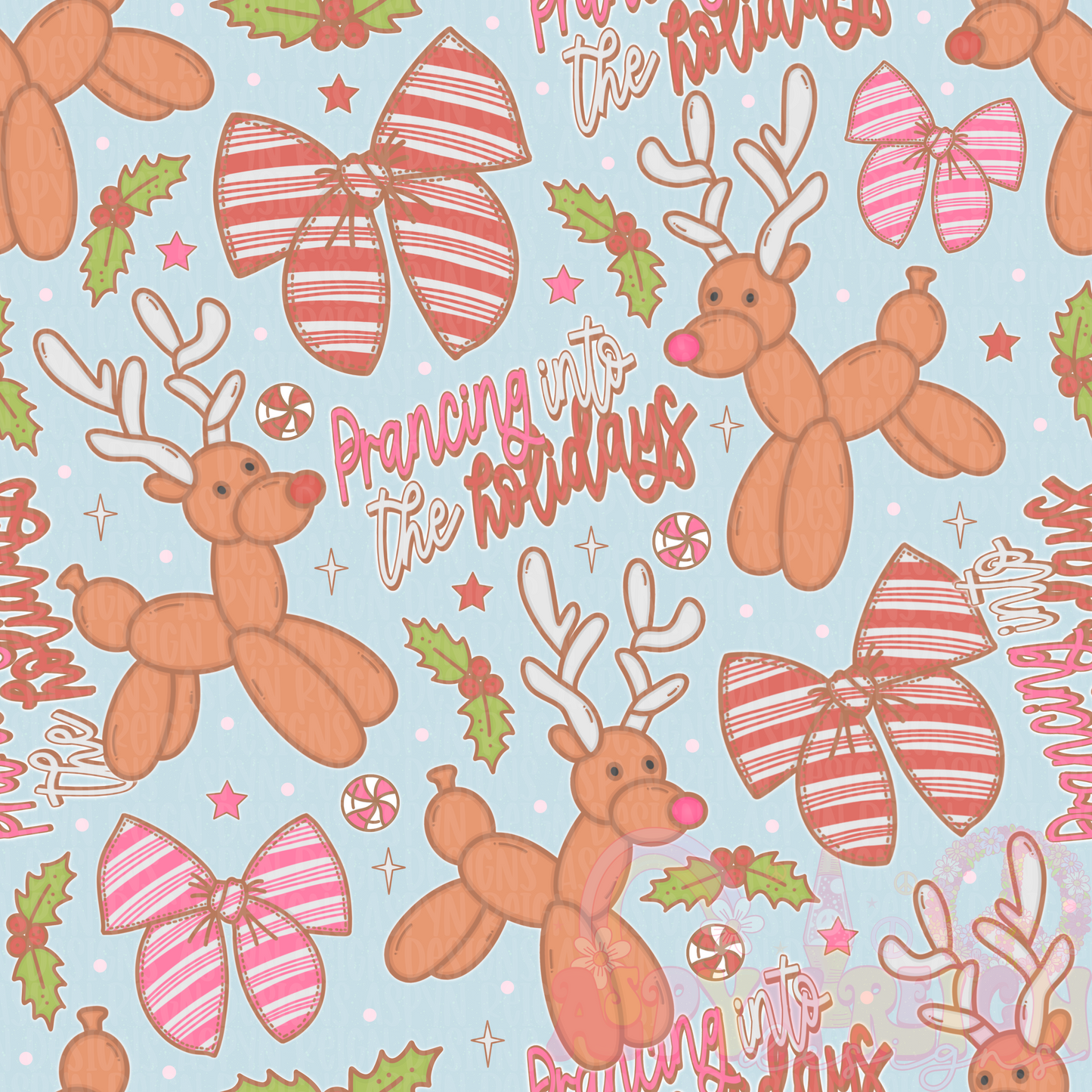 Reindeer Balloon Animals | Blue Background