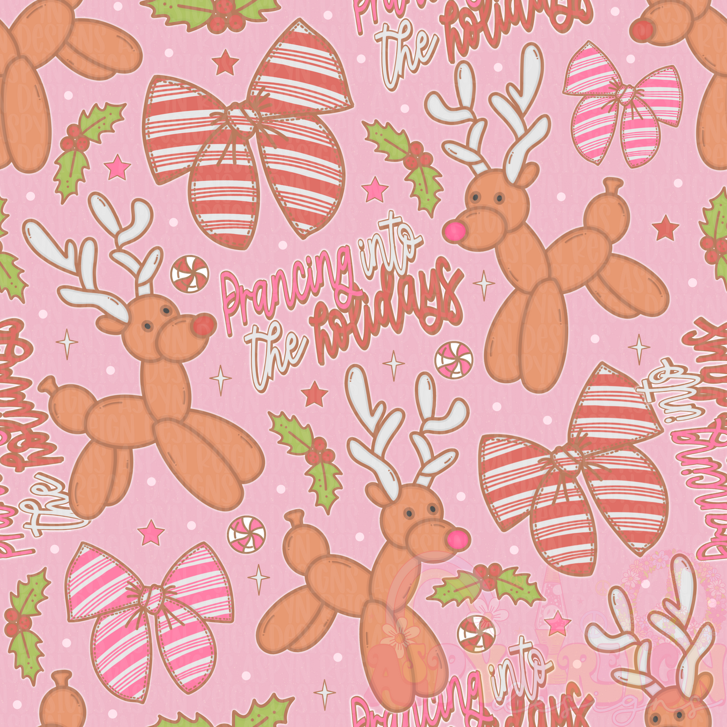 Reindeer Balloon Animals | Pink Background