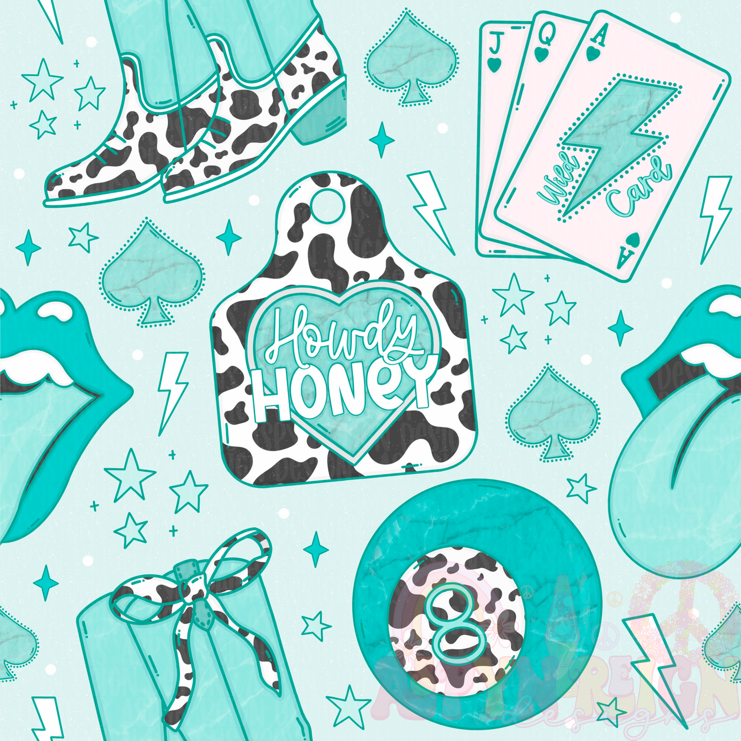 Non Boujee Cowgirl | Blue Background