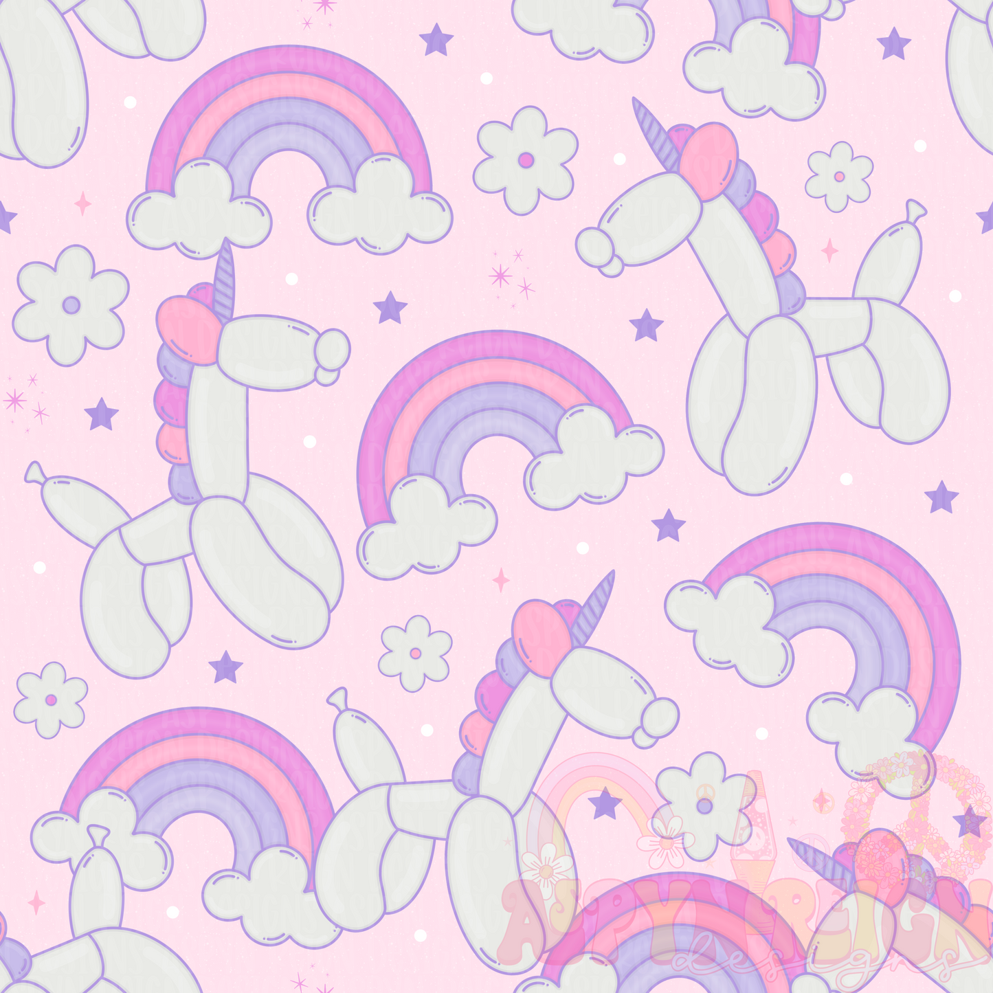 Unicorn Balloon Animals | Pink Background