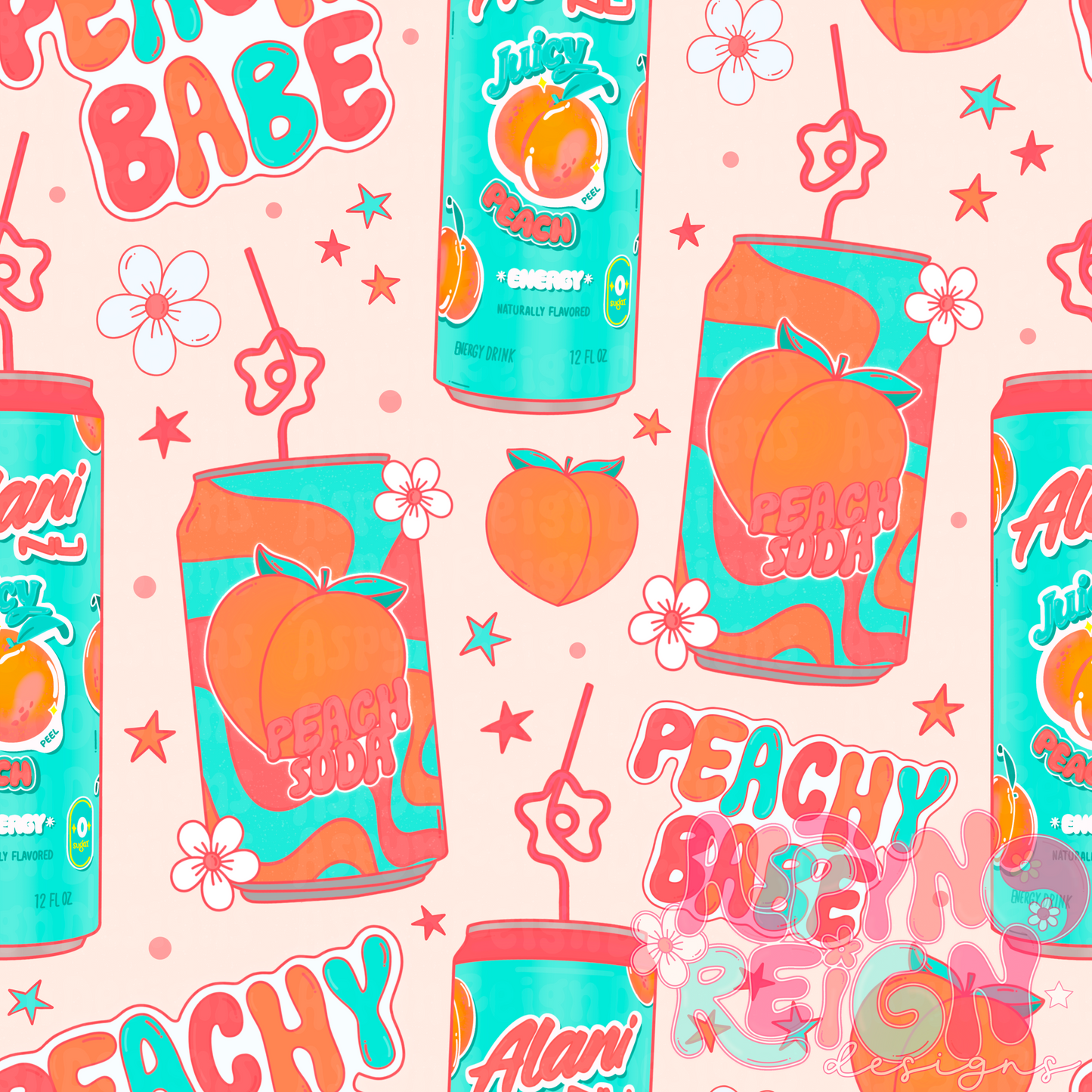 Peachy Babe | Beige Background