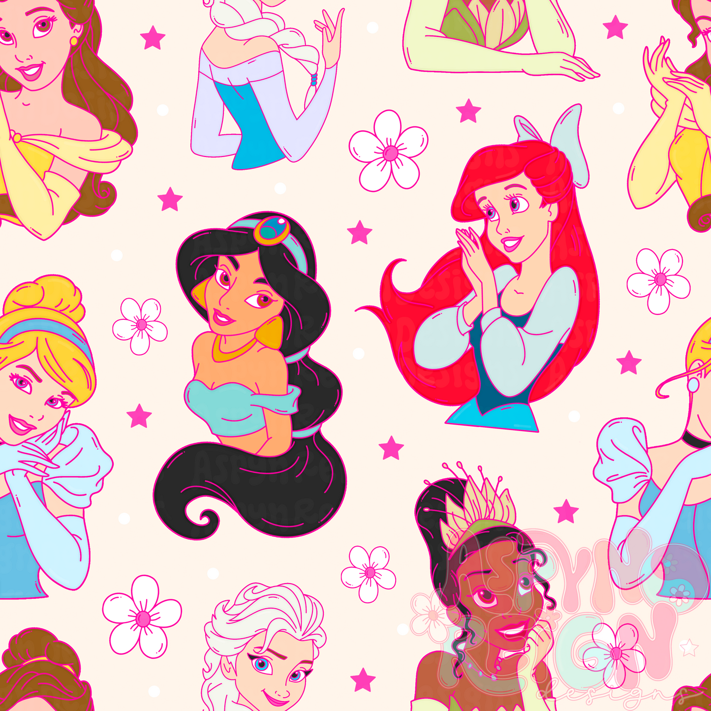 Princess Mash Up | Beige Background