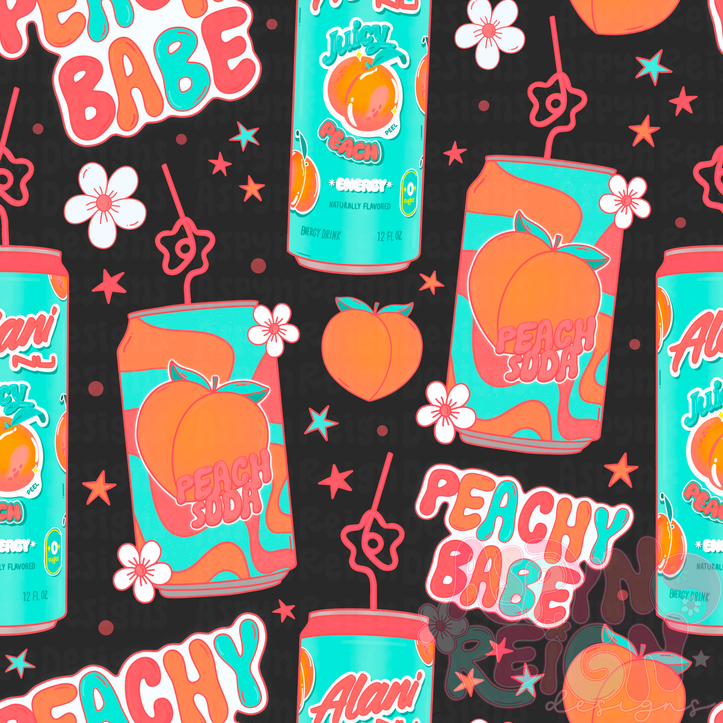 Peachy Babe | Black Background