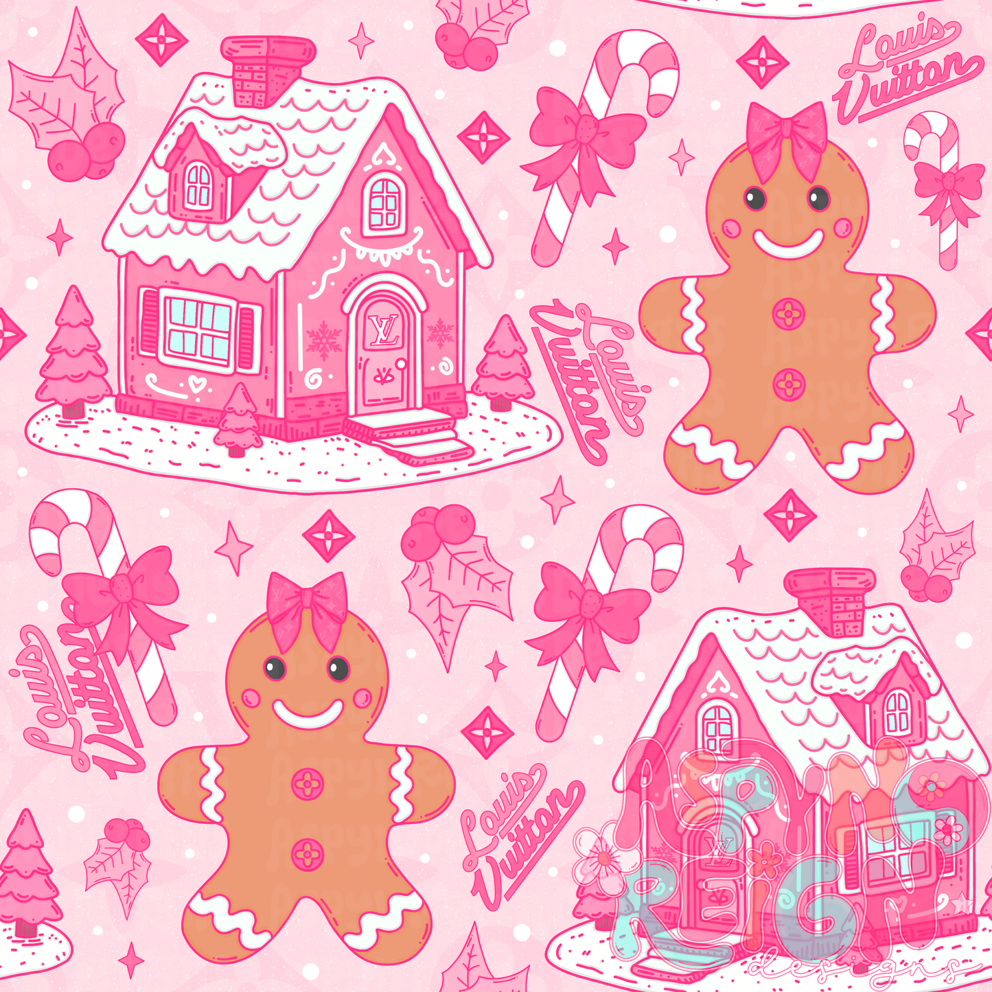 Boujee Pink Gingerbread Men