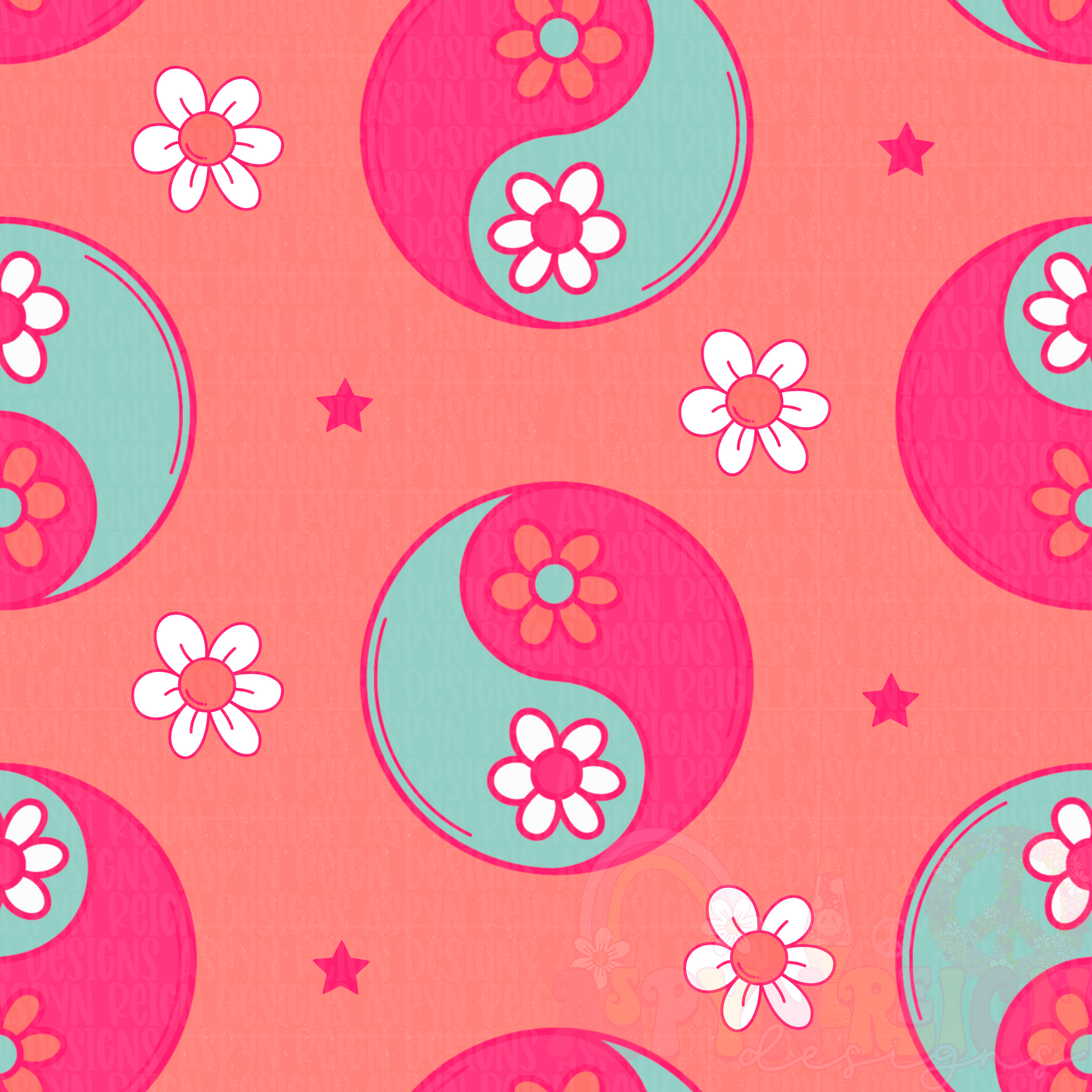 Summer Yin Yang | Peach Background