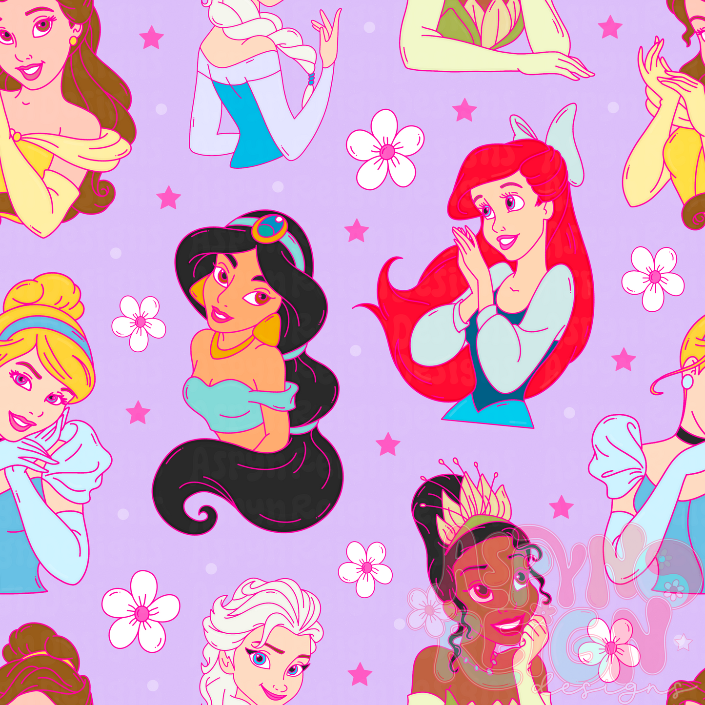 Princess Mash Up | Lavender Background