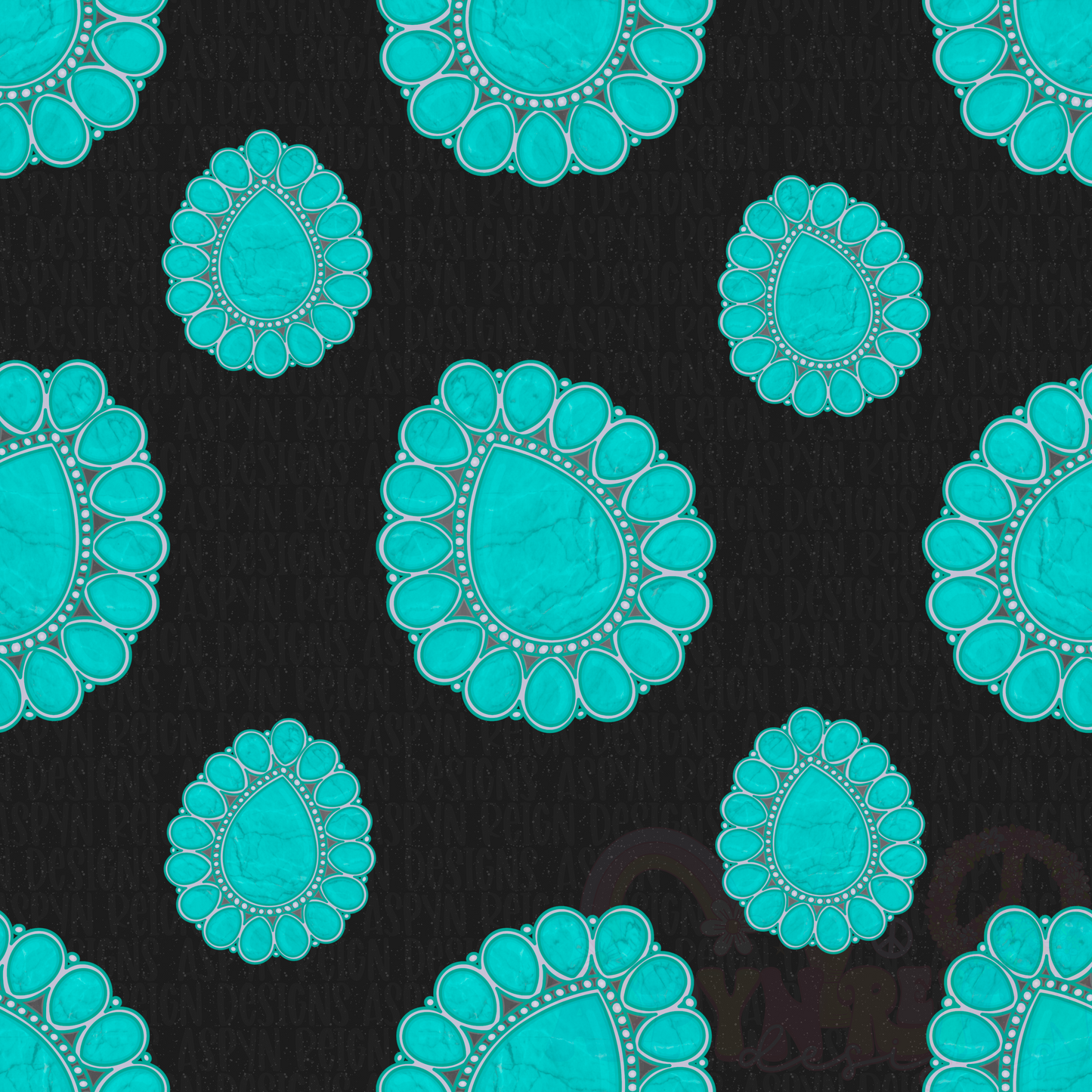 Turquoise Stones | Black Background