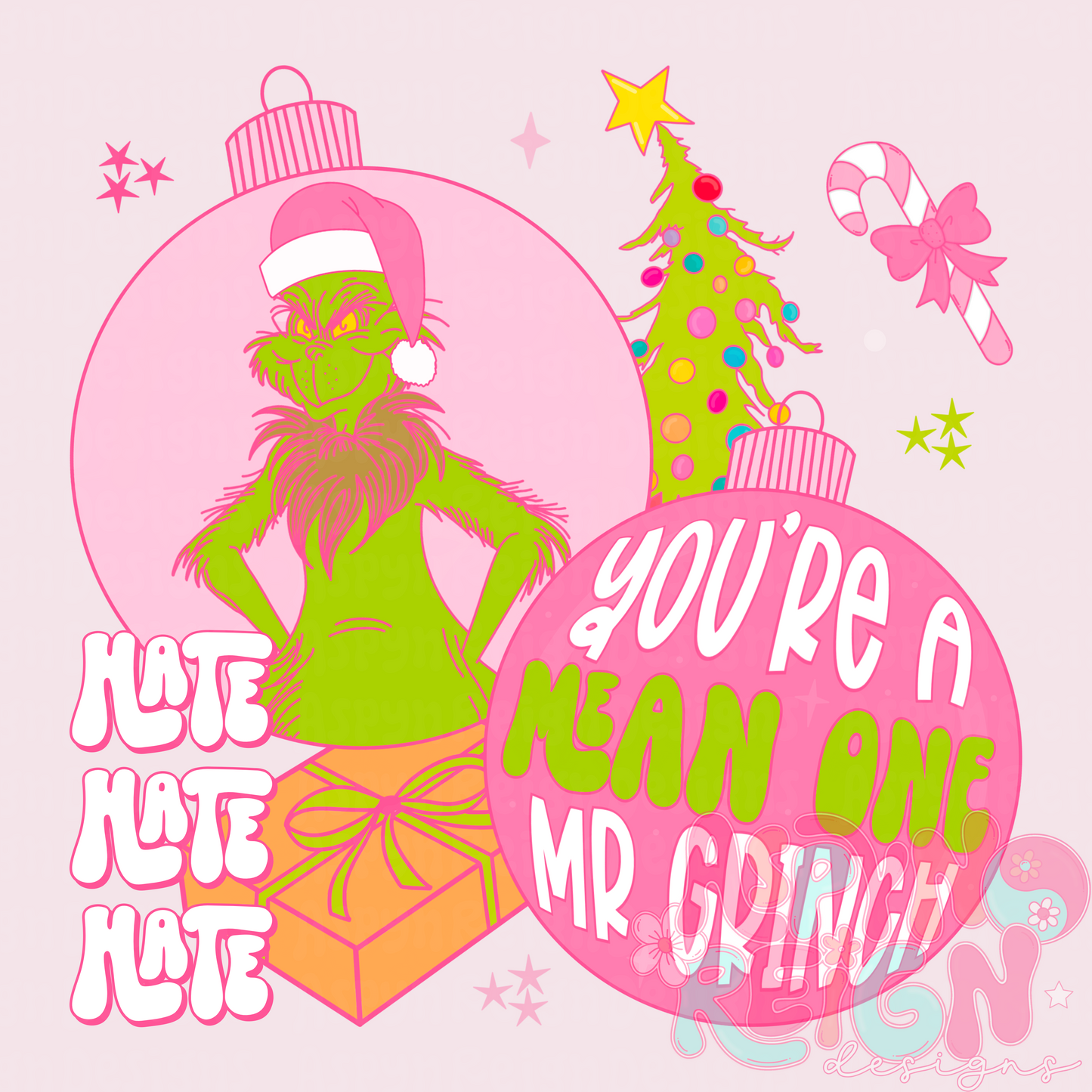 Non Boujee Mean One Ornaments | PNG