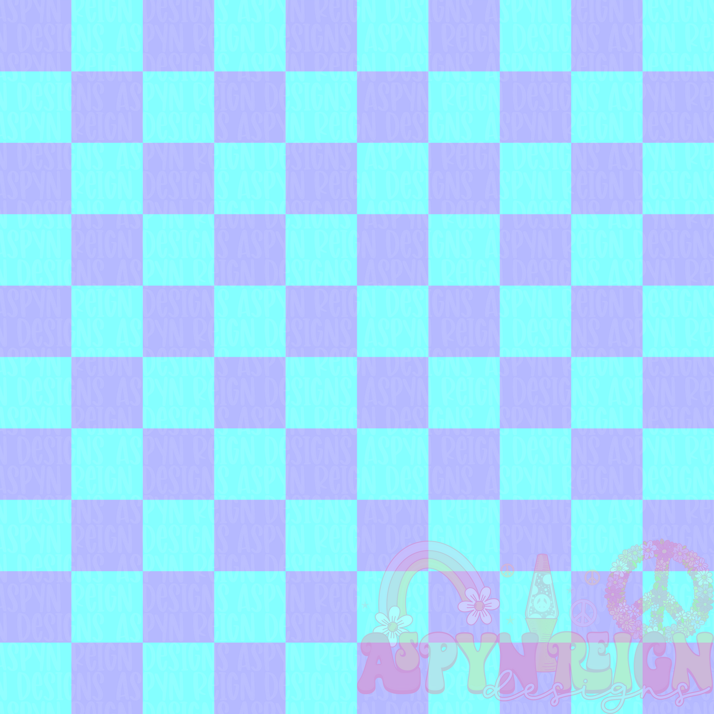 Blue & Purple Skater Inspired Candies Checkered Coords