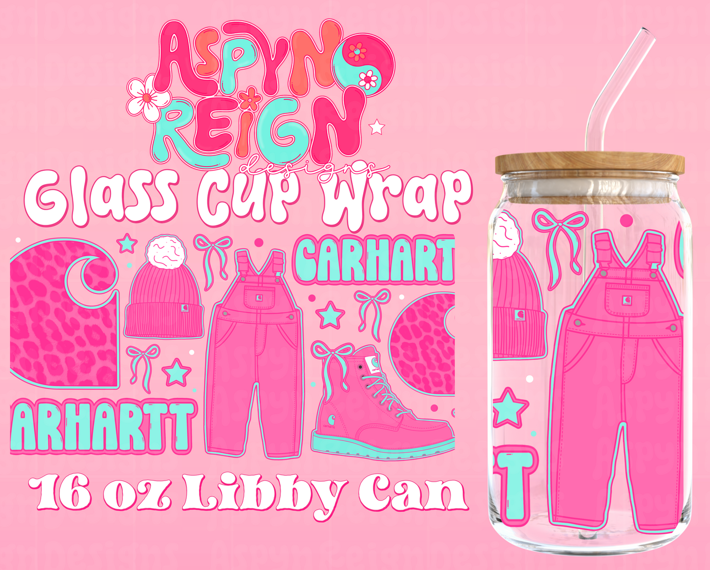 Girly CH | 16 oz Libbey Cup Wrap PNG