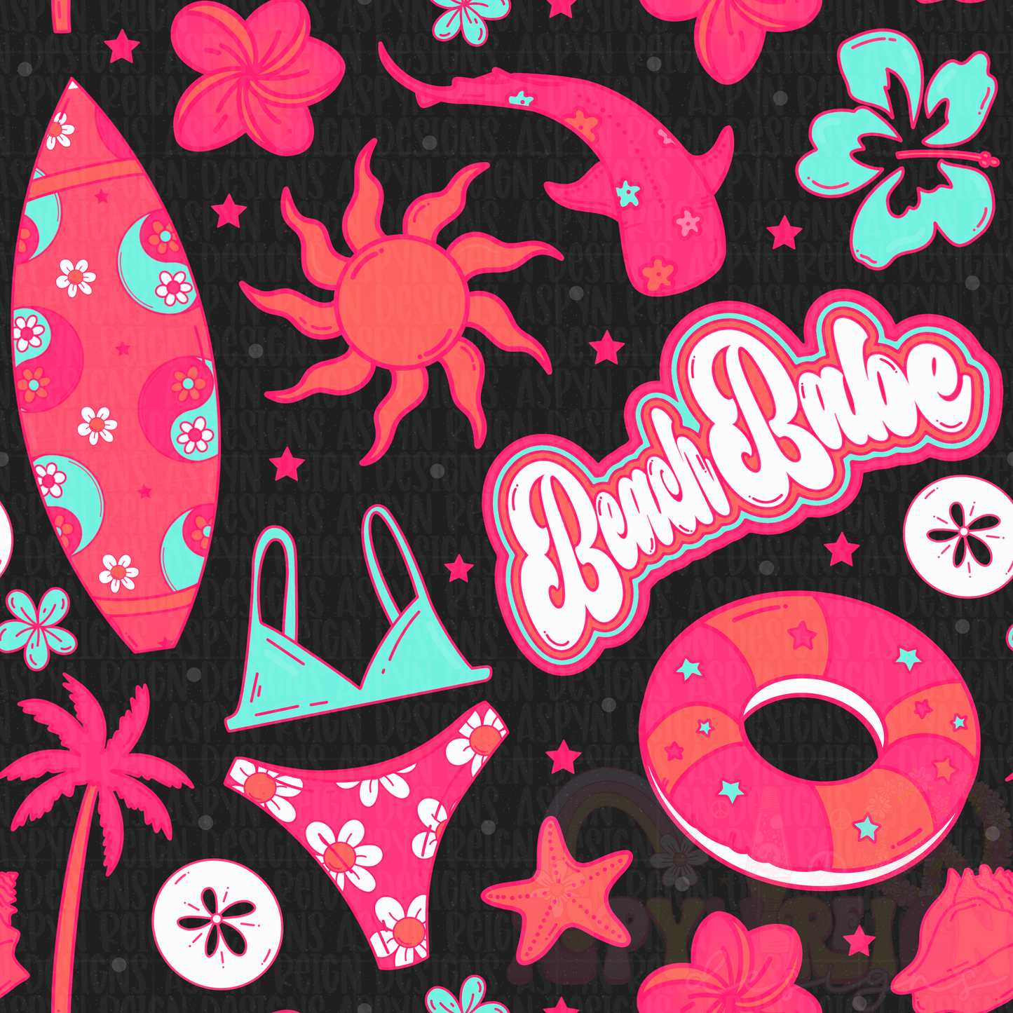 Beach Babe | Black Background