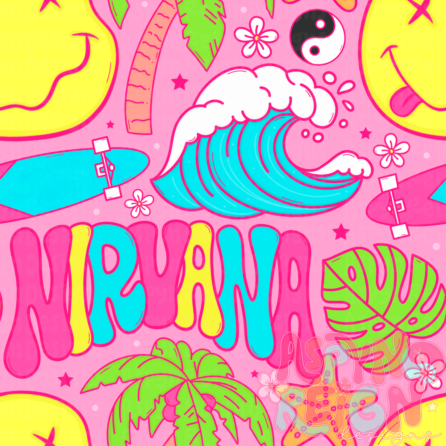 Girly Smiley Summer | Pink Background