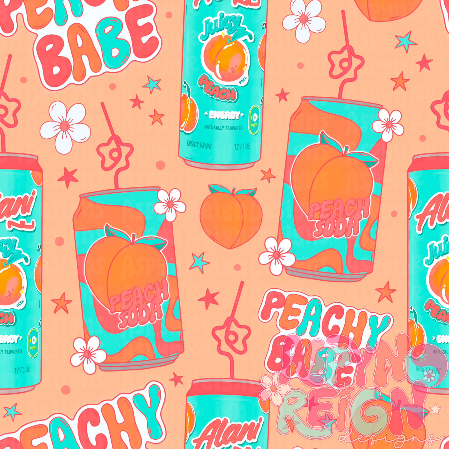 Peachy Babe | Orange Background