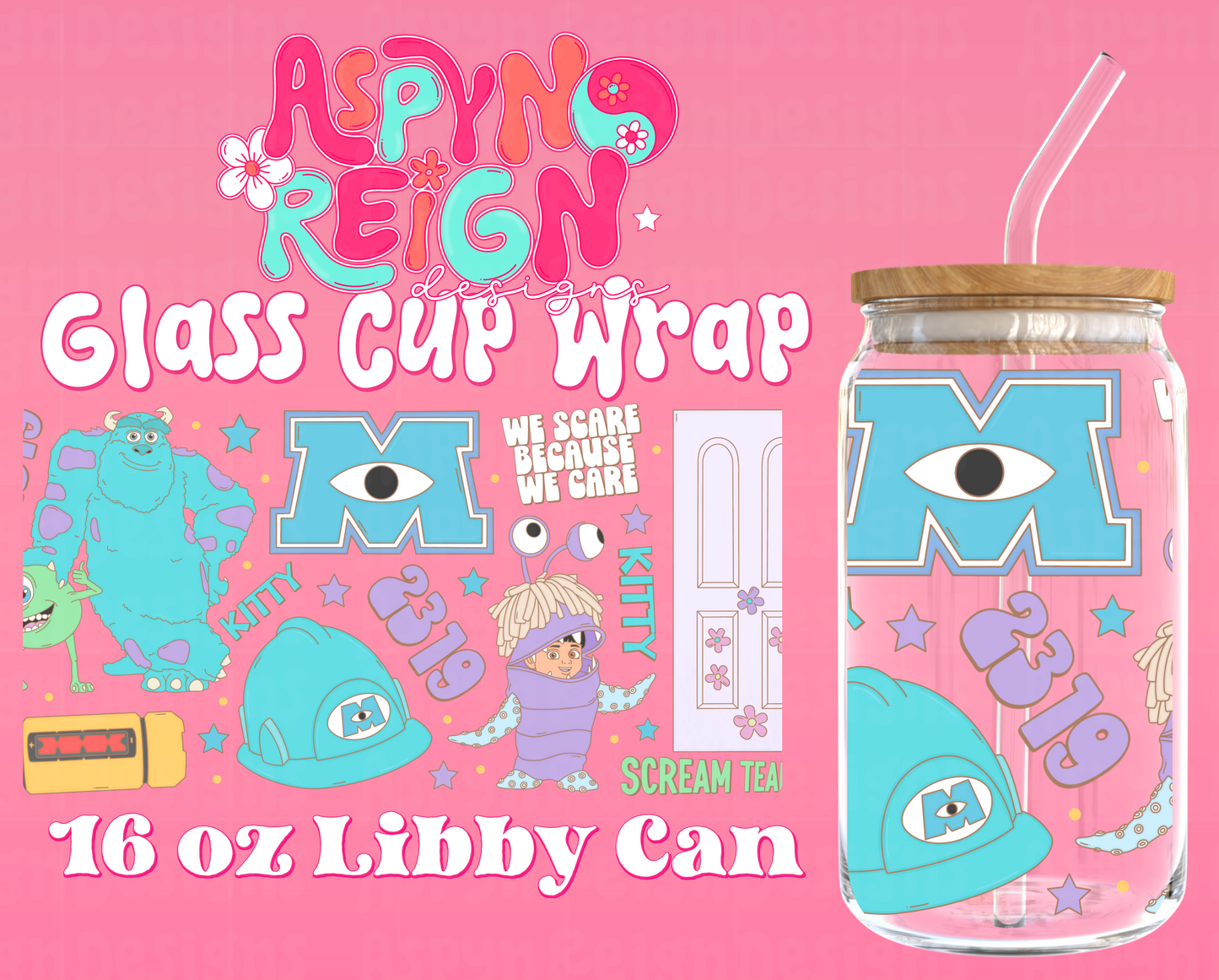 Scream Team | 16 oz Libbey Cup Wrap PNG
