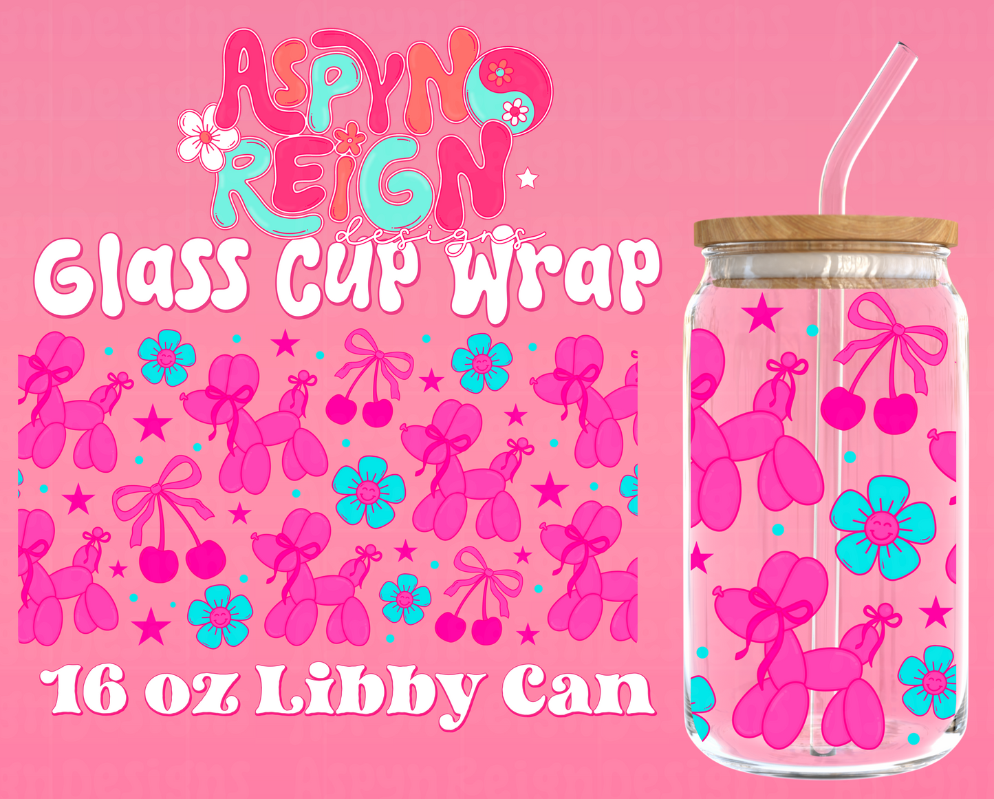 Balloon Dogs | 16 oz Libbey Cup Wrap PNG