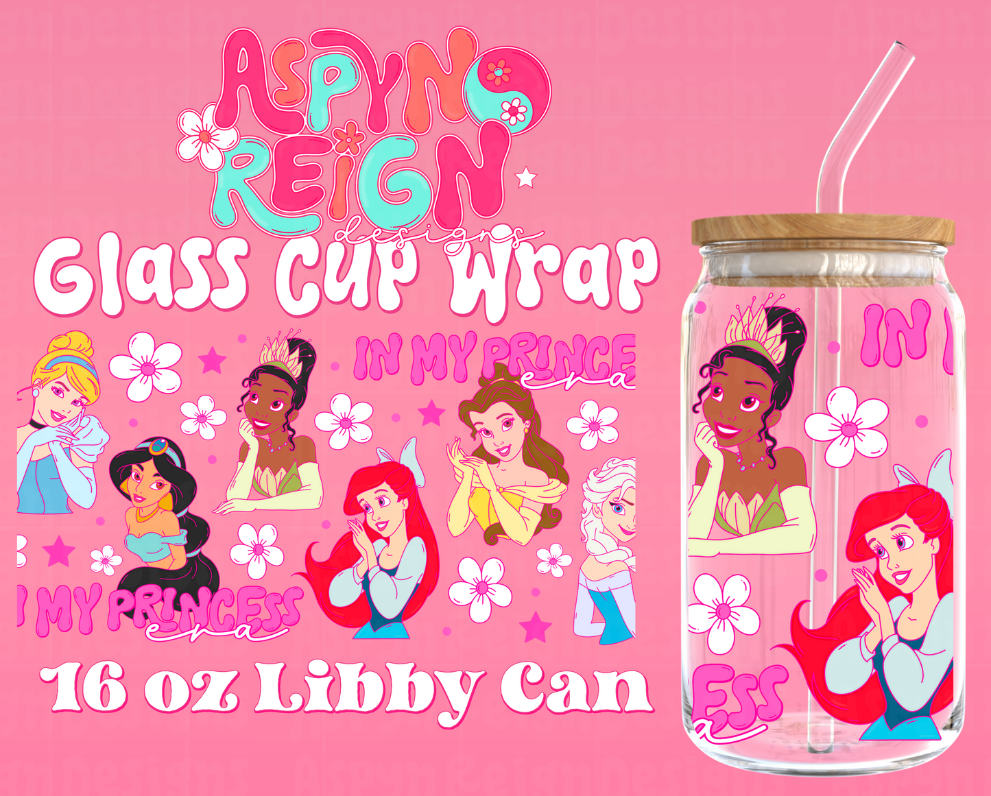 Princess Era | 16 oz Libbey Cup Wrap PNG