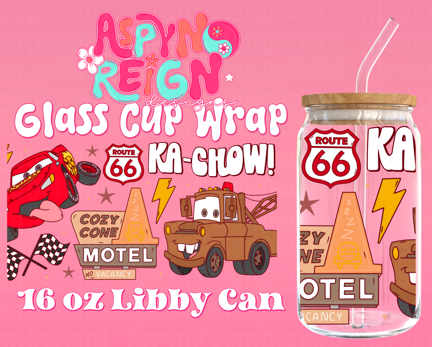 Ka-Chow | 16 oz Libbey Cup Wrap PNG