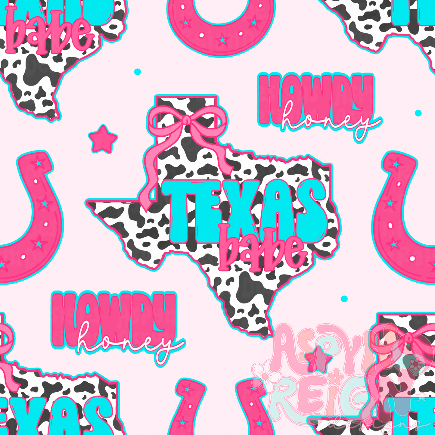 Cow Print Texas Babe | Light Pink Background
