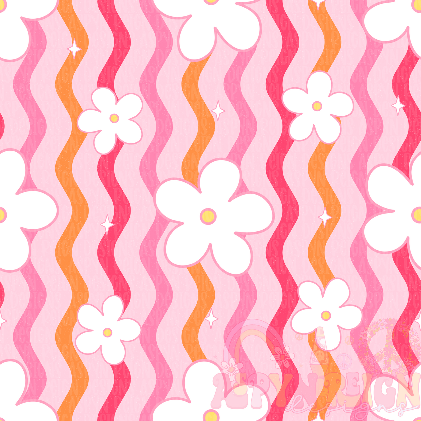 Groovy Wavy Floral | Pink