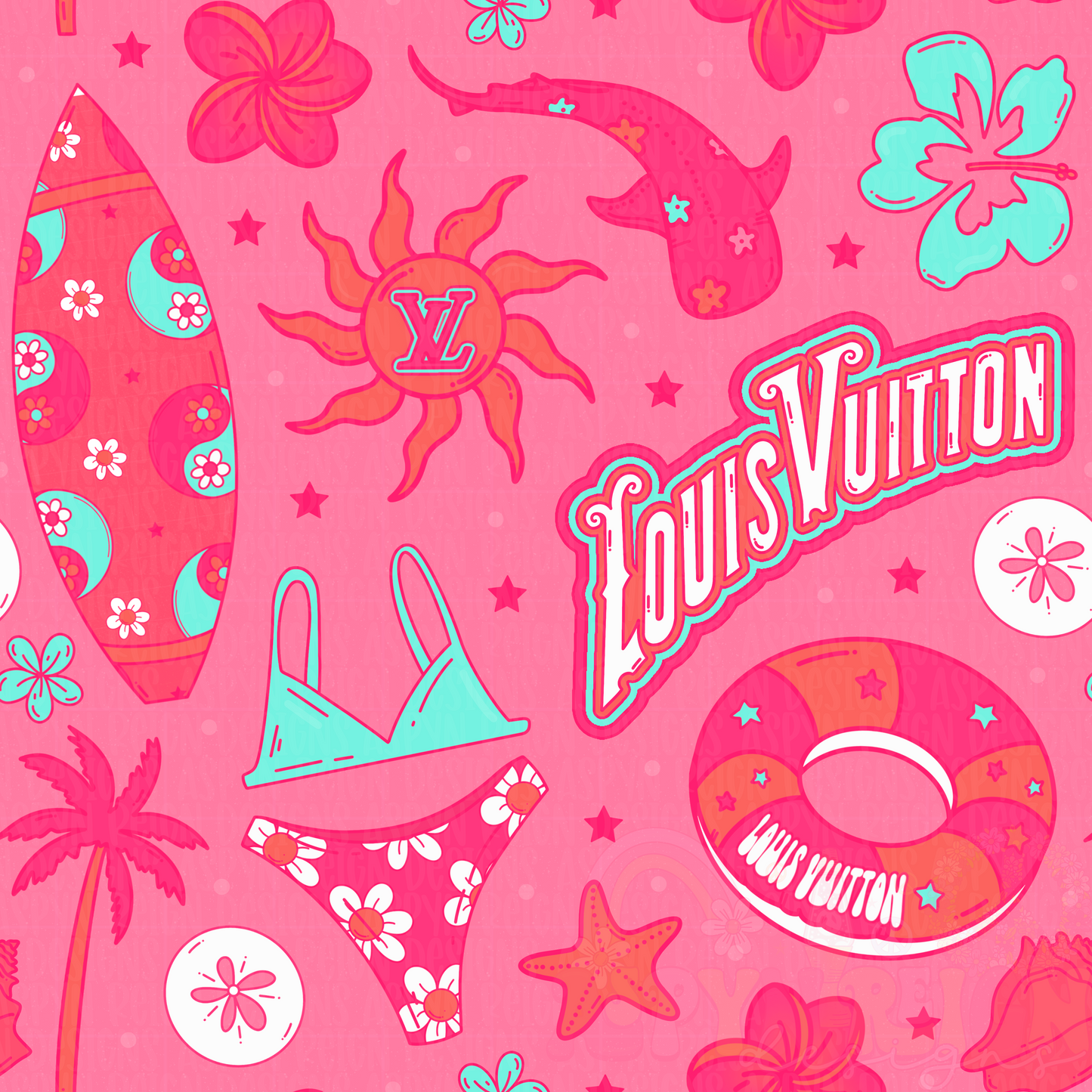 Boujee Summer Vibes | Pink Background