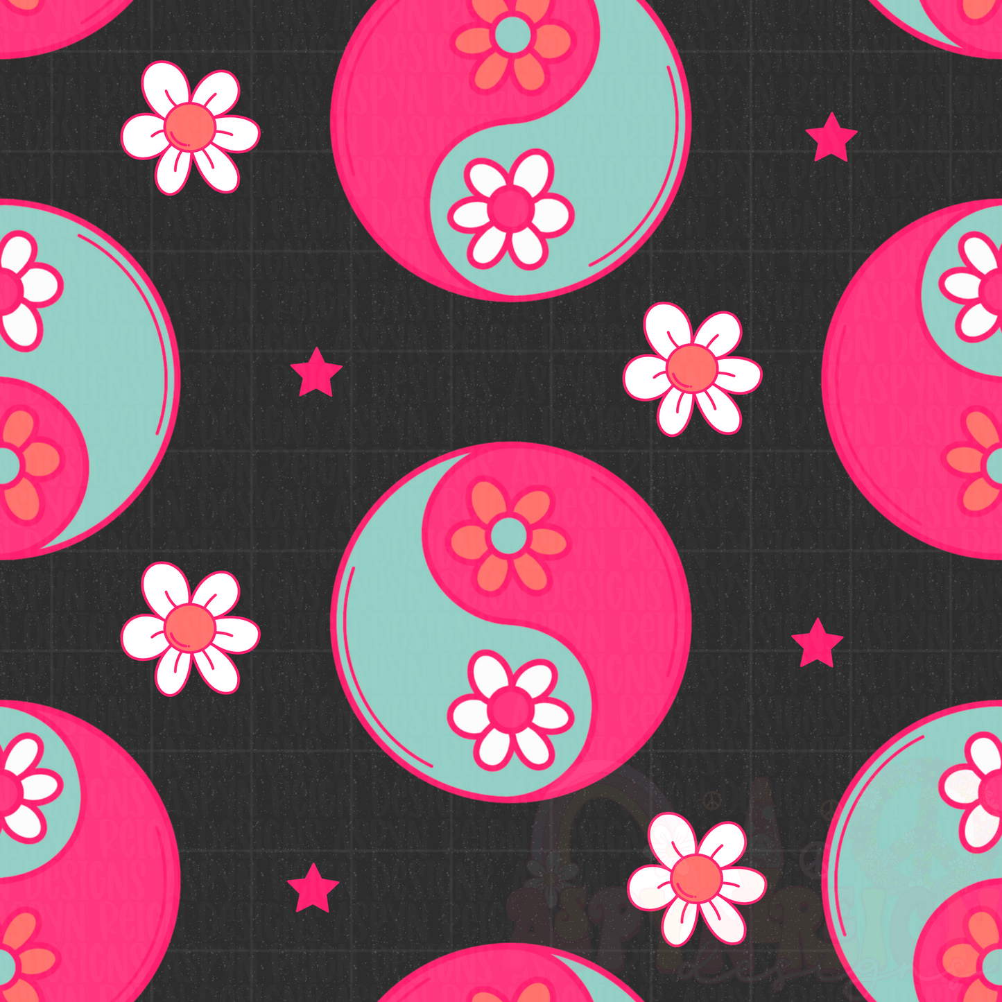 Summer Yin Yang | Black Background