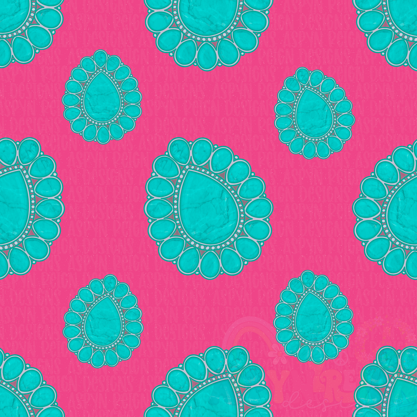 Turquoise Stones | Pink Background