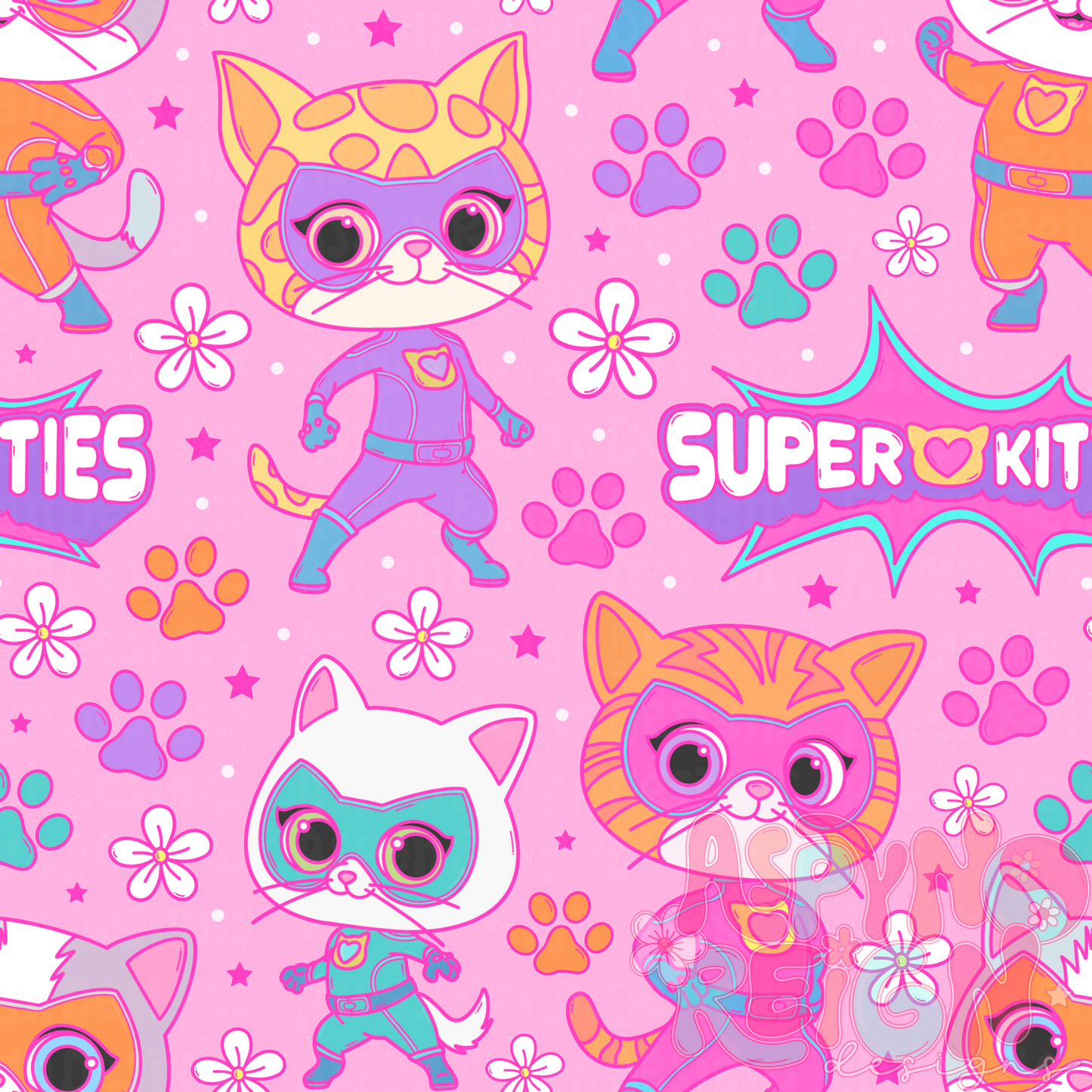 Super Kitties | Pink Background