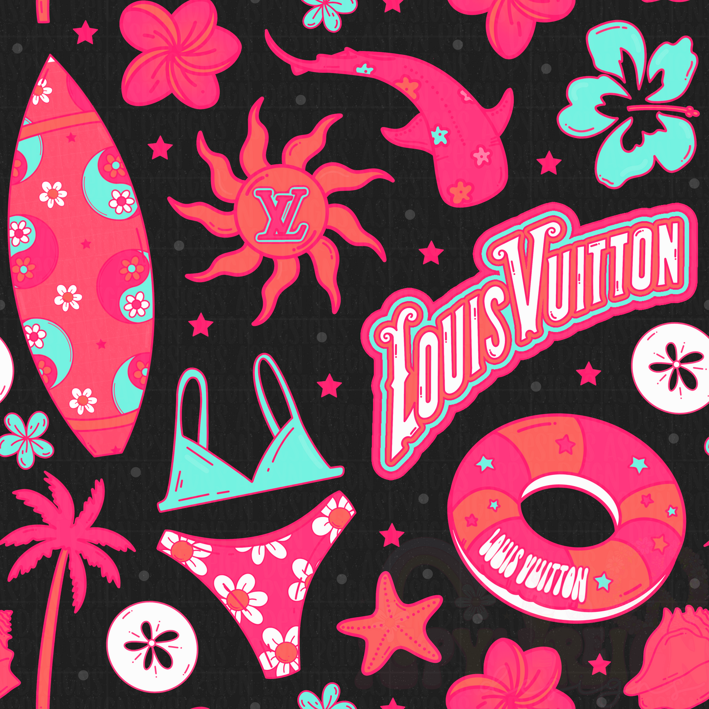 Boujee Summer Vibes | Black Background