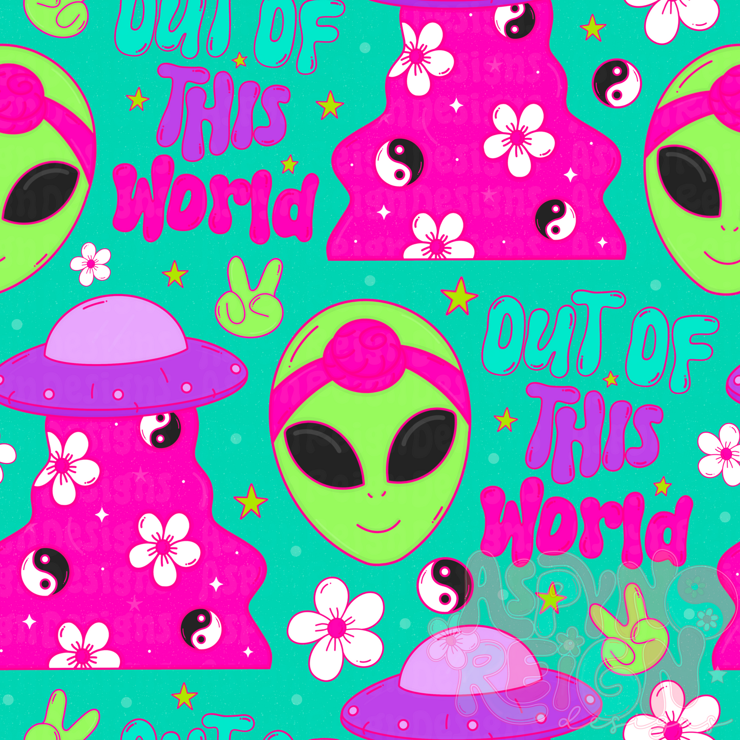 Out of this World | Teal Background