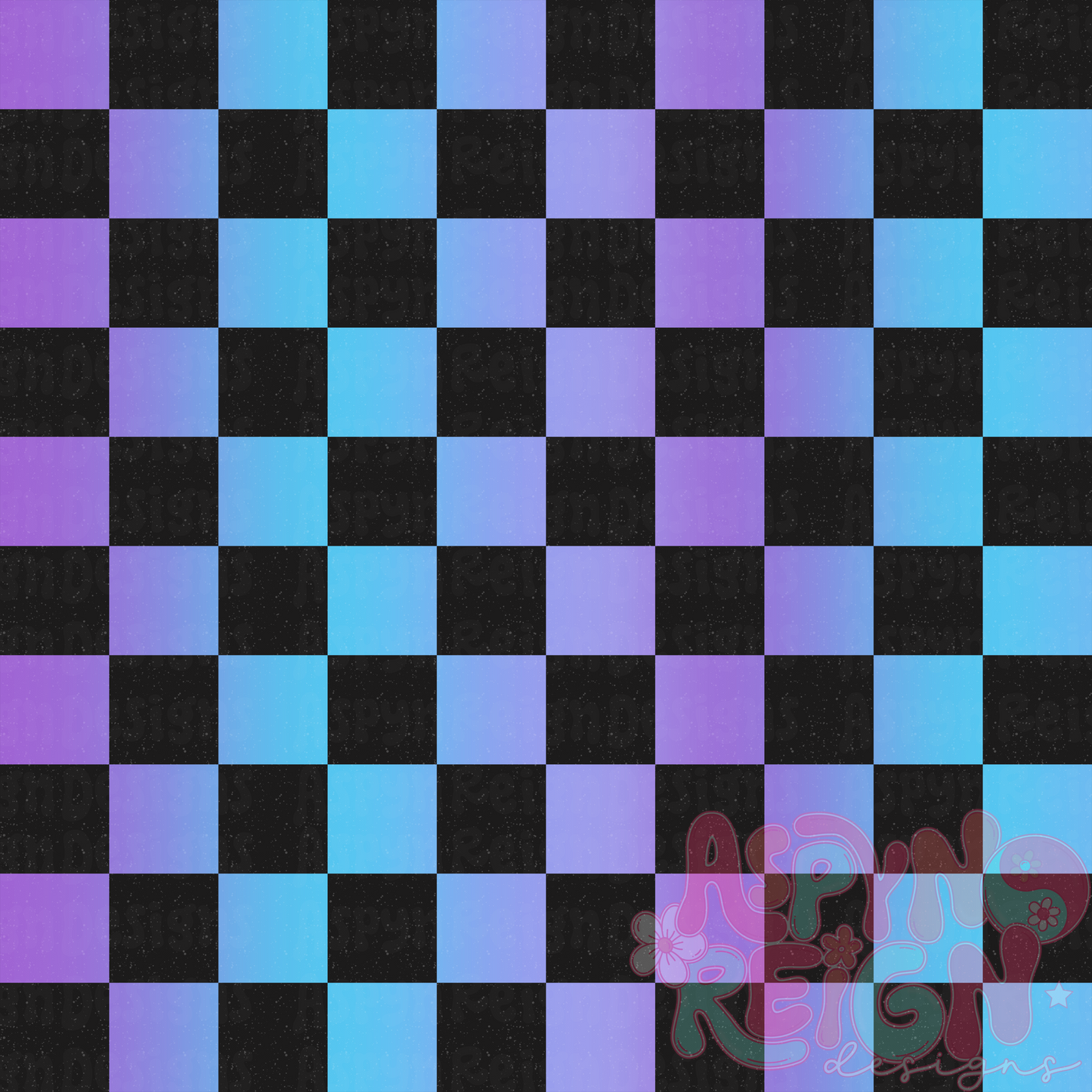 Blue & Purple Skeleton Flowers | Ombre Checkered + Stripes Bundle