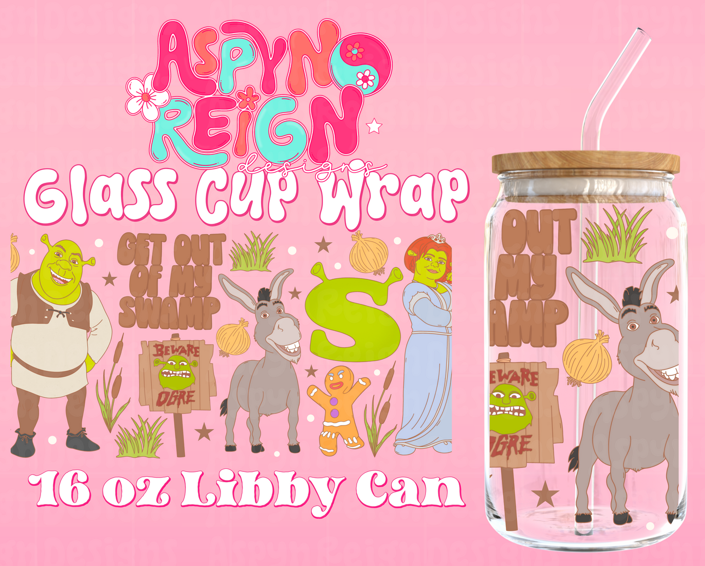 Get Out of My Swamp | 16 oz Libbey Cup Wrap PNG