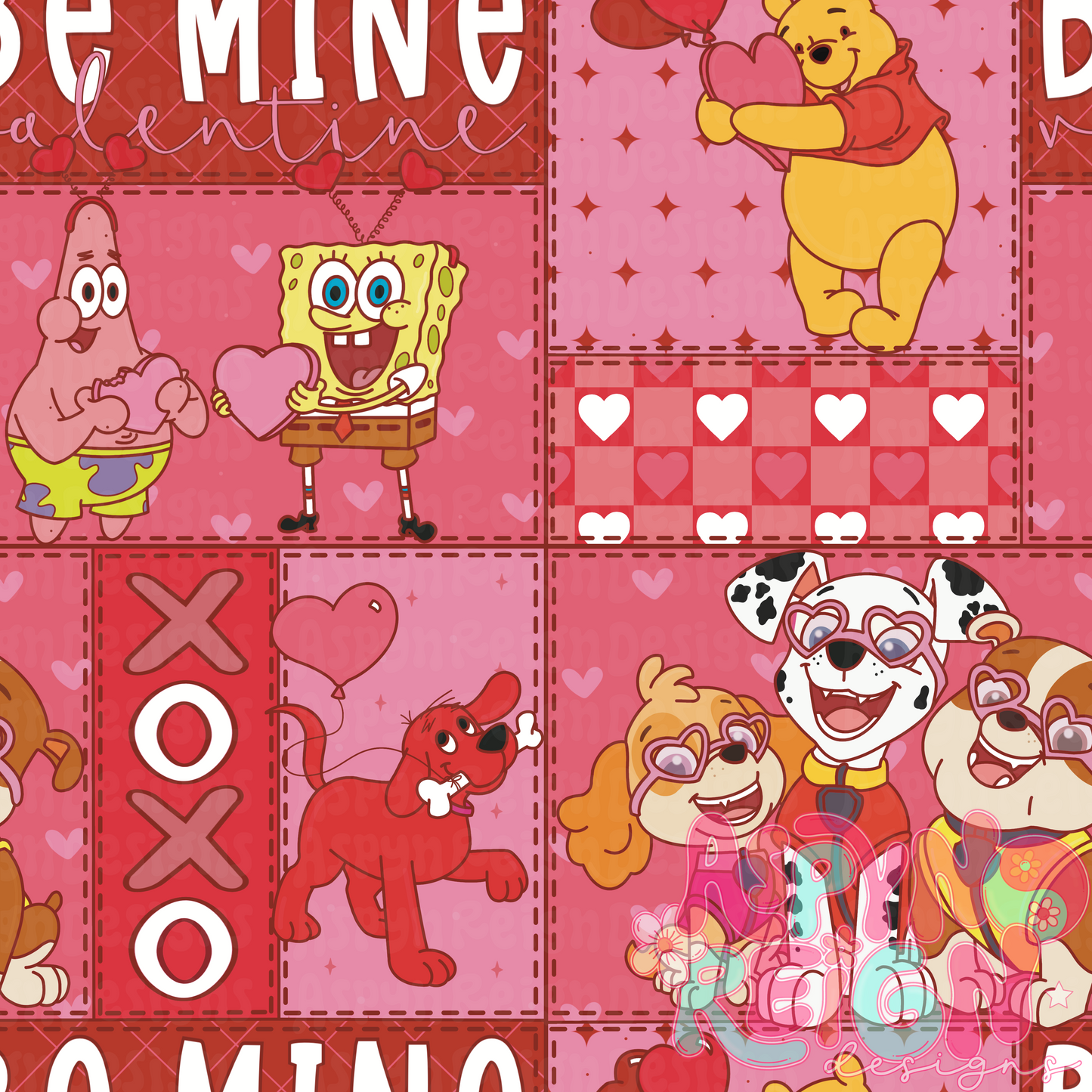 Character Valentines Patchwork