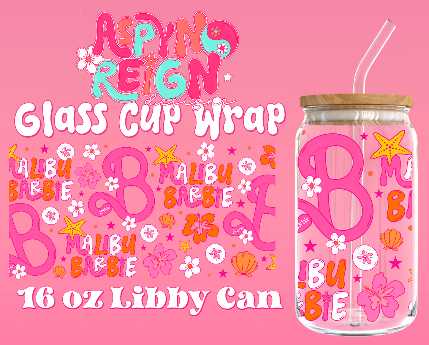 Malibu Doll | 16 oz Libbey Cup Wrap PNG