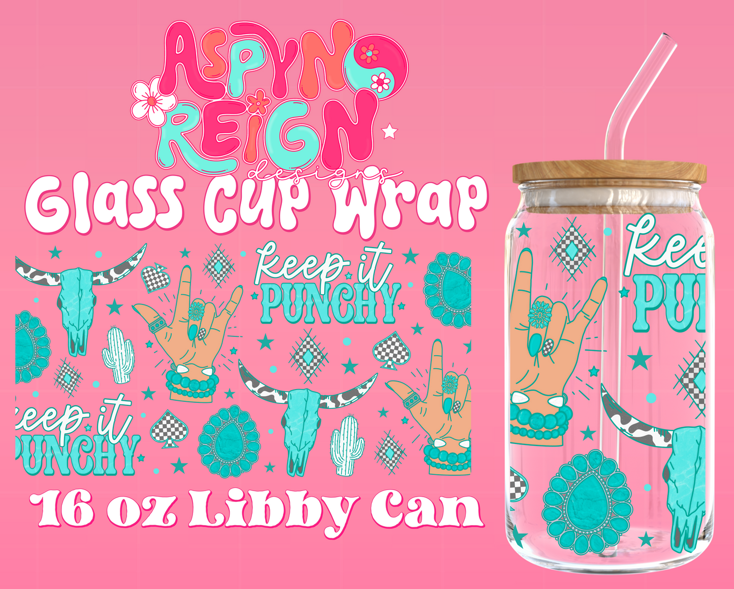Keep it Punchy | 16 oz Libbey Cup Wrap PNG
