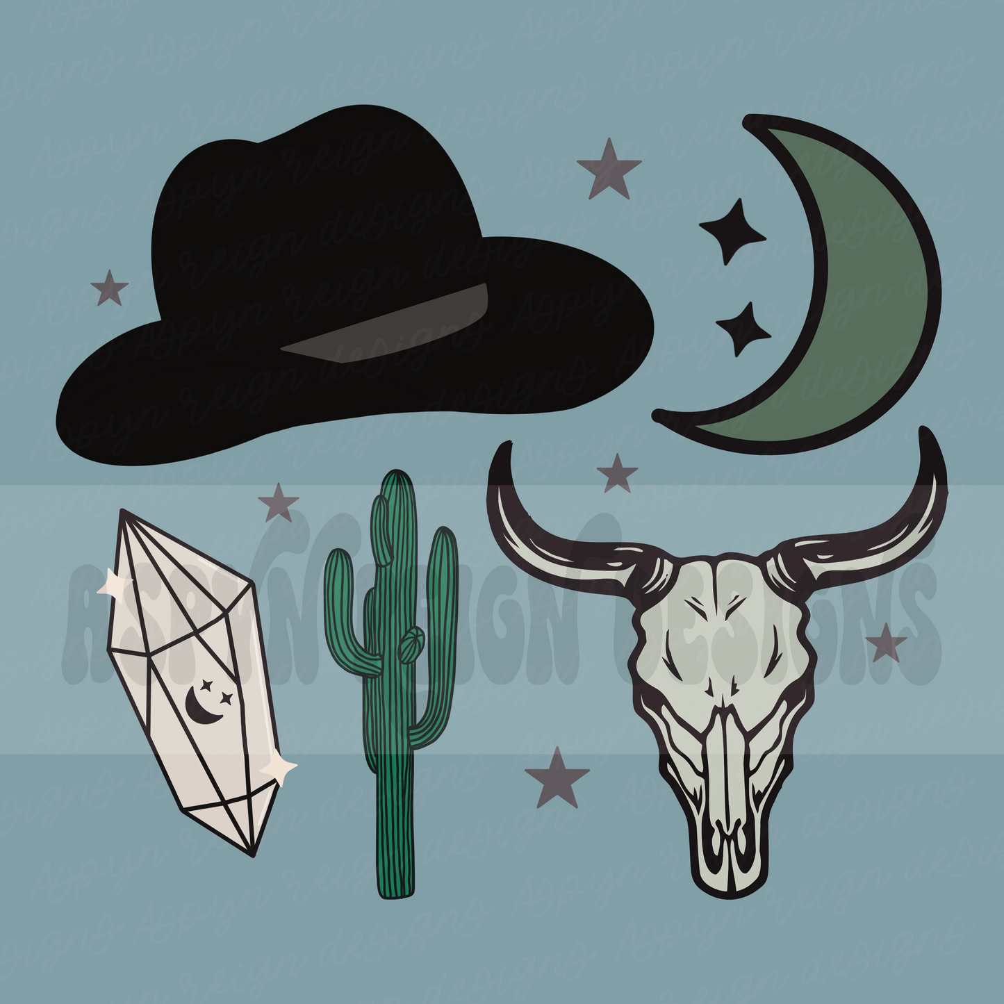 Black Western Boho | PNG