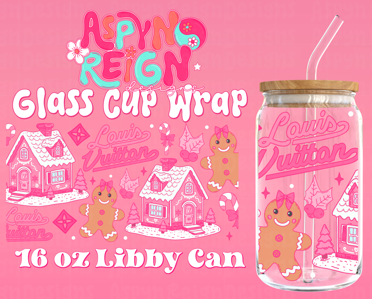 Boujee Gingerbreads Christmas | 16 oz Libbey Cup Wrap PNG