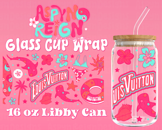 Boujee Beach Babe | 16 oz Libbey Cup Wrap PNG