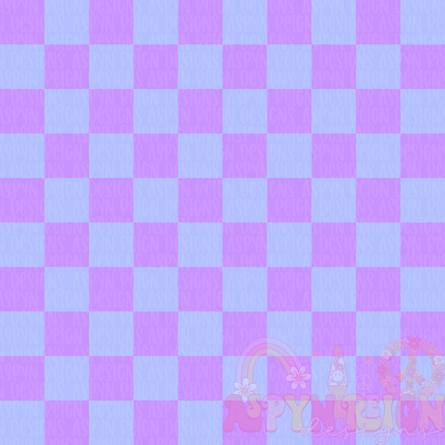 Blue & Purple Skater Inspired Candies Checkered Coords